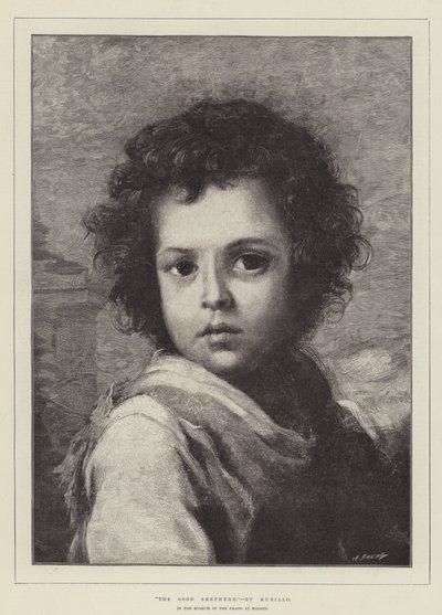 マドリードのプラド美術館の善き羊飼い 作： Bartolomé Esteban Murillo